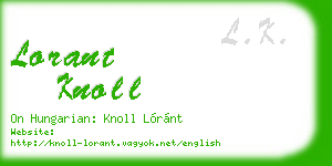 lorant knoll business card